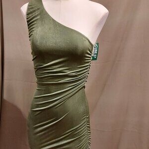 Endless Blu Paj Mint One Shoulder Dress Women's S NWT